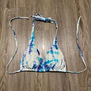 Blue and White Bikini Top